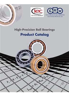 IEC high precision ball bearings product catalogue cover image.
