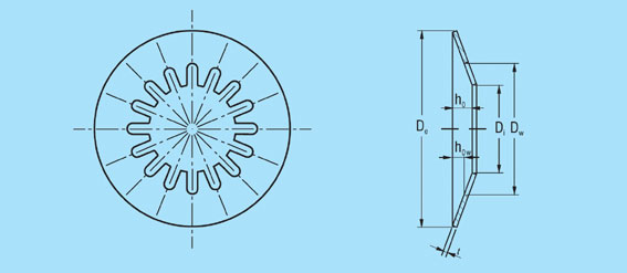 Diagram of a slotted disc spring