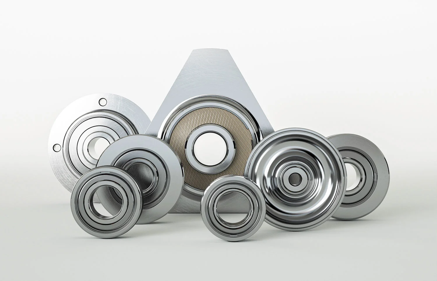 Range of precision special ball bearings in various sizes and designs.