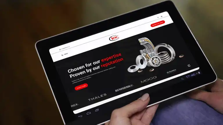 IEC Bearing Selector tool shown on a tablet