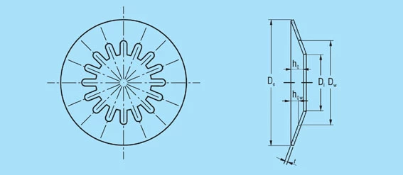 Diagram of a slotted disc spring